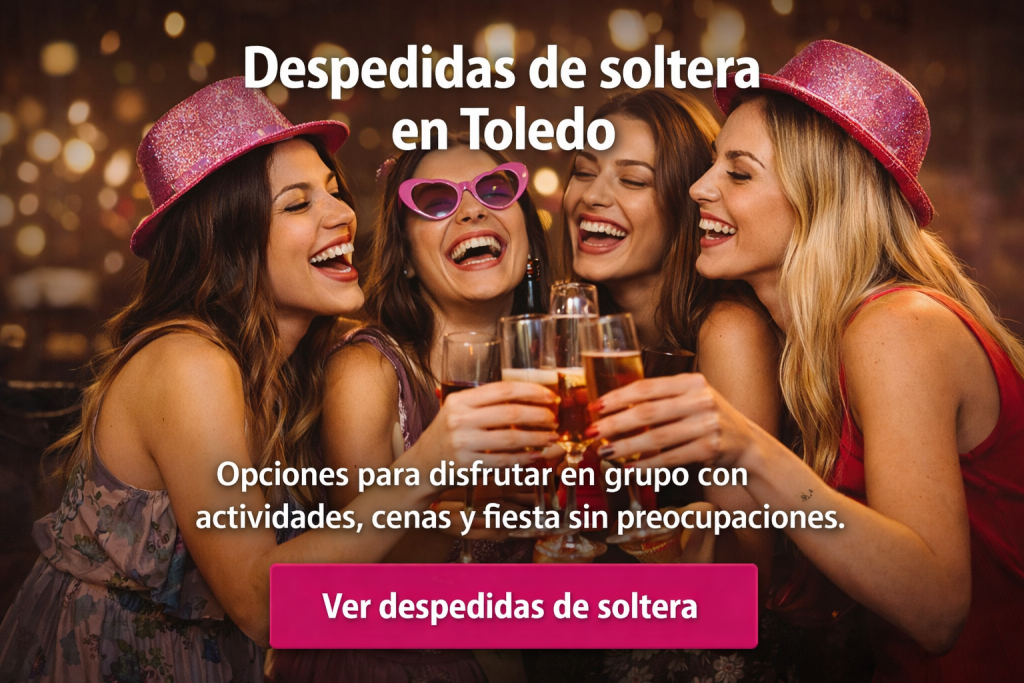 Grupo de amigas celebrando una despedida de soltera en Toledo
