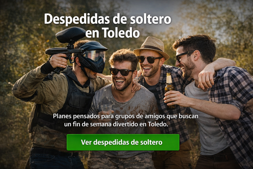 Grupo de amigos celebrando una despedida de soltero en Toledo

